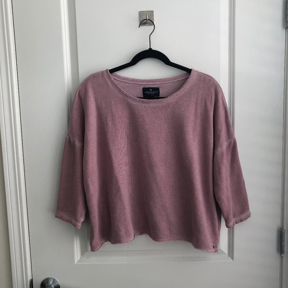 Raw Hem Pink Sweatshirt